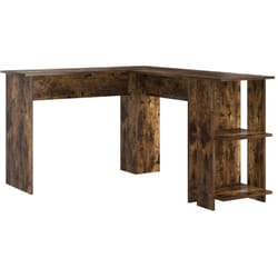 Vidaxl - Bureau d'Angle avec Rangement Chêne fumé 140 x 113.5 x 75 cm