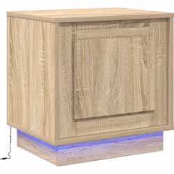 Cette table de chevet est faite de bois d'ingénierie de qualité et a une belle finition texturée en chêne Sonoma, ce qui ajou ...