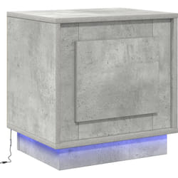 Table de chevet avec éclairage led Gris béton 44x34,5x45 cm Vidaxl