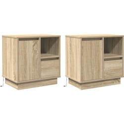 Vidaxl - Meubles de Chevet avec led 2 pcs Chêne Sonoma 50x34,5x50 cm
