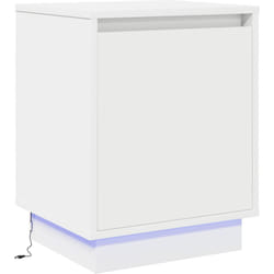 Vidaxl - Table de chevet avec lumières led Blanche 39x34,5x50 cm
