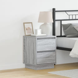 Meuble de chevet avec lumières led Gris Sonoma 39x34,5x50 cm Vidaxl