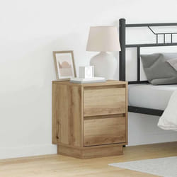 Cabinet De Chevet Avec 2 Pcs Chêne Artisanal 39 X 34.5 X 50 Cm Vidaxl