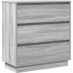 Table de chevet avec led Gris Sonoma 71x34,5x75 cm en bois reconstitué Vidaxl