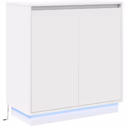 Ce buffet LED mélange modernité et pratiques, parfait pour ajouter du rangement stylé dans ta maison. Le blanc donne une ambi ...