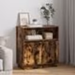Buffet moderne - vidaXL - Chêne fumé - 2 portes - Rangement spacieux - Assemblage facile