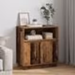 Buffet bas - vidaXL - Bois massif récup - Portes coulissantes - Marron - Finition usée