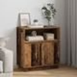 Buffet bas - vidaXL - Bois massif récup - Portes coulissantes - Marron - Finition usée