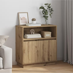 Buffet avec LED - vidaXL - Chêne Artisan - 71x345x75 cm - Bois dingénierie - Marron