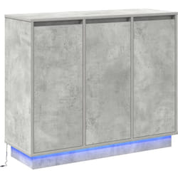 Buffet avec led, Gris béton, 90x32x75 cm, en bois d'ingénierie Vidaxl