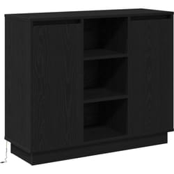 Buffet avec led Chêne Noir 90x32x75 cm Bois d'ingénierie Vidaxl