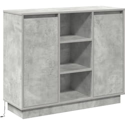 Buffet avec led Gris béton 90x32x75 cm Bois d'ingénierie Vidaxl