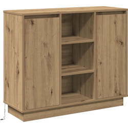 Buffet avec led Chêne Artisanale 90x32x75 cm Bois d'ingénierie Vidaxl