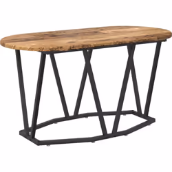 Cette table basse ovale, mélange parfait de charme rustique et fonctionnalité, est idéale pour un salon moderne. Faite en boi ...