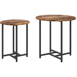 Vidaxl - Ensemble de tables d'appoint 2 pcs Chêne fumé et noir