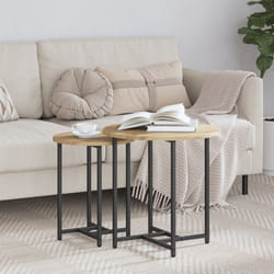 Vidaxl - Table d'appoint 2 pcs en chêne Artisan en bois d'ingénierie et métal