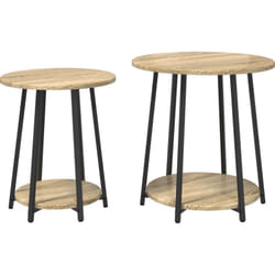 Vidaxl - Table d'appoint 2 pièces en bois d'ingénierie chêne Sonoma et métal