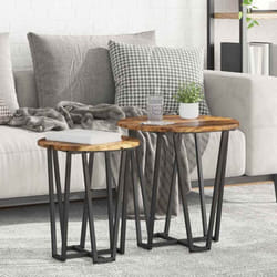Ensemble de tables d'appoint 2 pcs Chêne fumé et noir vidaXL
