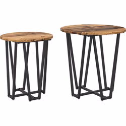 Cette Table d'Appoint Ronde Industrielle apporte une touche stylée à n'importe quel salon ou chambre, avec une ambiance cool  ...
