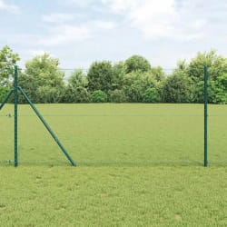 vidaXL Clôture avec poteaux Vert 1.2 x 10 m Acier recouvert de PVC