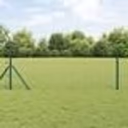 vidaXL Ensemble de clôture 2 pcs Vert forêt Acier avec peinture en poudre