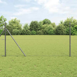 Clôture hexagonale vidaXL Gris 1.2x10 m Acier
