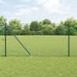 vidaXL Ensemble de Clôture Pack de 2 Vert Forêt Acier Enduit de Poudre