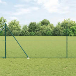 vidaXL Clôture avec poteaux Vert 1.5 x 50 m Acier recouvert de PVC