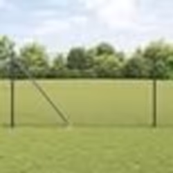 vidaXL Ensemble de Clôture 2 pièces Gris Acier Enduit de Poudre 25 x 1 m
