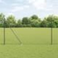 vidaXL Kit de Clôture Ensemble de 2 Gris Acier 25 x 1,5 m Pliable