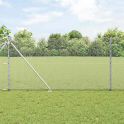 vidaXL Kit de clôture 2 pièces Acier galvanisé 25 m Durable