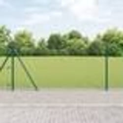vidaXL Ensemble de Clôture Set de 2 Vert Foncé Acier Galvanisé 25 x 1 m