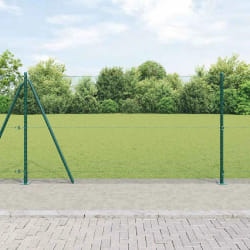 vidaXL Ensemble de Clôtures Lot de 2 Vert Acier Revêtu de Poudre