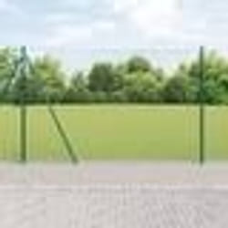 vidaXL Ensemble de Clôture Set de 2 Vert Métal 25 x 1,5 m Durable