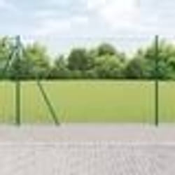 vidaXL Ensemble de clôture Lot de 2 Vert Acier enduit de poudre
