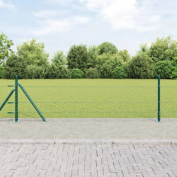 vidaXL Clôture avec poteaux Vert 0,5 x 100 m Acier recouvert de PVC