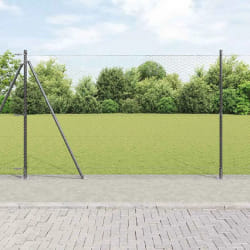 Clôture hexagonale vidaXL Gris 1.4x10 m Acier