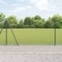 vidaXL Set de clôture Set de 2 Gris Acier 25 x 1,2 m Résistant
