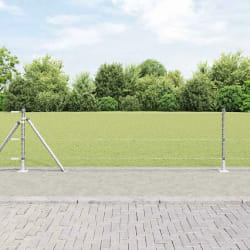 vidaXL Ensemble de clôture 2 pièces Acier galvanisé