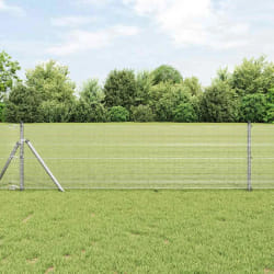 vidaXL Clôture en Fil Soudé avec 7 Poteaux 0.4x10 m Acier Galvanisé