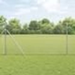 vidaXL Clôture en fil soudé avec 7 poteaux 1,4x10 m en acier galvanisé