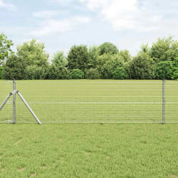 vidaXL Clôture en fil soudé avec 13 poteaux 0.5x50 m en acier galvanisé