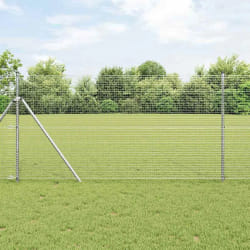 vidaXL Clôture en fil soudé avec 13 poteaux 1.4x50 m en acier galvanisé