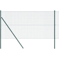 Ensemble de poteaux de clôture Ensemble de 2 Vert Acier, pvc Vidaxl