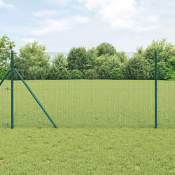 vidaXL Clôture avec poteaux Vert 1.2 x 10 m Acier