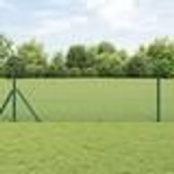 vidaXL Clôture en fil soudé avec 13 poteaux Vert 0.4x25 m Acier