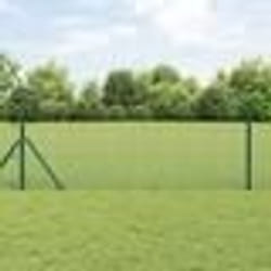 vidaXL Clôture à fil soudé avec 13 poteaux Vert 0.4x25 m Acier
