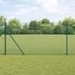 vidaXL Clôture en fil soudé avec 13 poteaux verts 1,4x25 m en acier