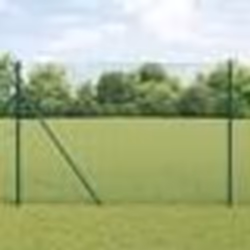 vidaXL Clôture en fil soudé avec 13 poteaux verts 1.5x25 m