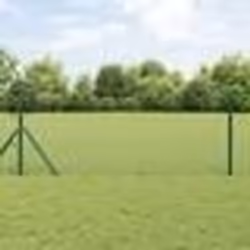 vidaXL Clôture en Fil Soudé avec 13 Poteaux Verte 0.4x50 m Acier